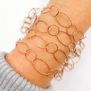 Rose Gold Plated Silver Diamond Cut Cable Chain